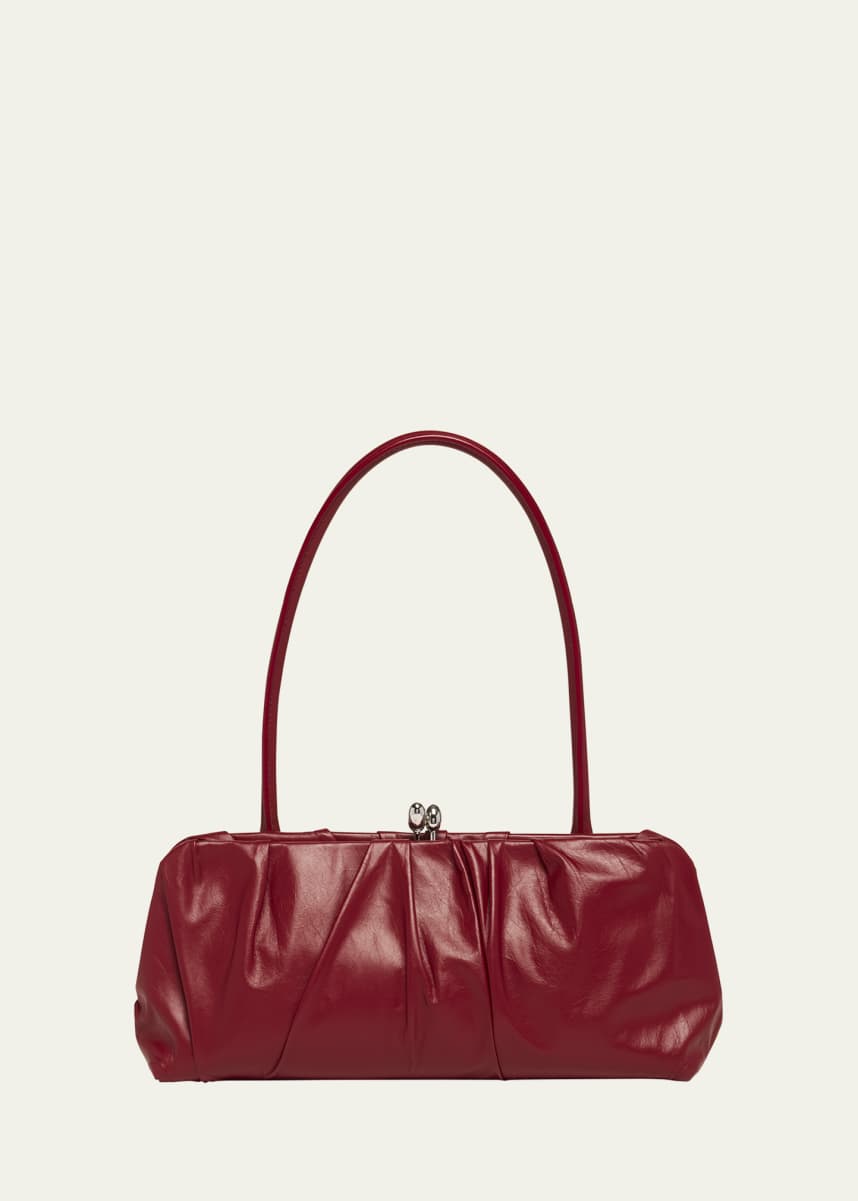 Jil Sander Goji Small Pleated Calfskin Shoulder Bag