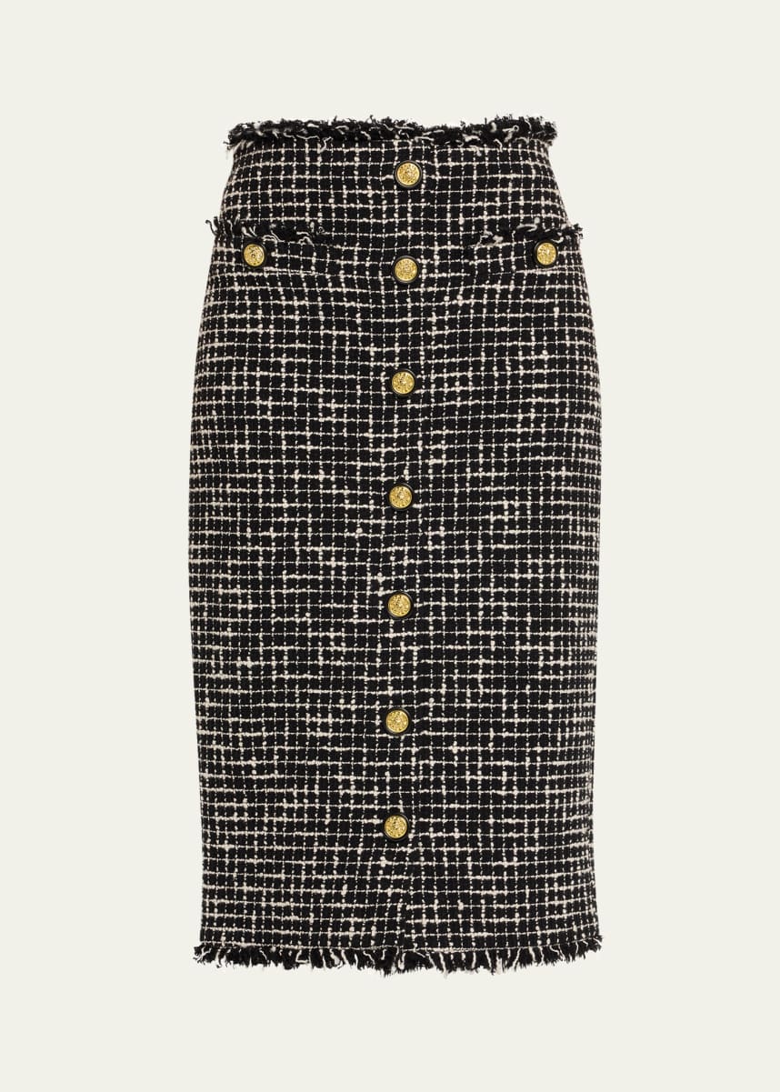 L'Agence Tai Tweed Midi Skirt