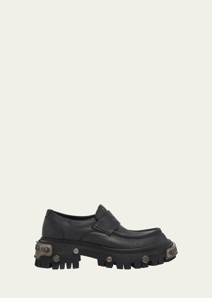 Balenciaga Men's Tractor Leather Chunky Loafers