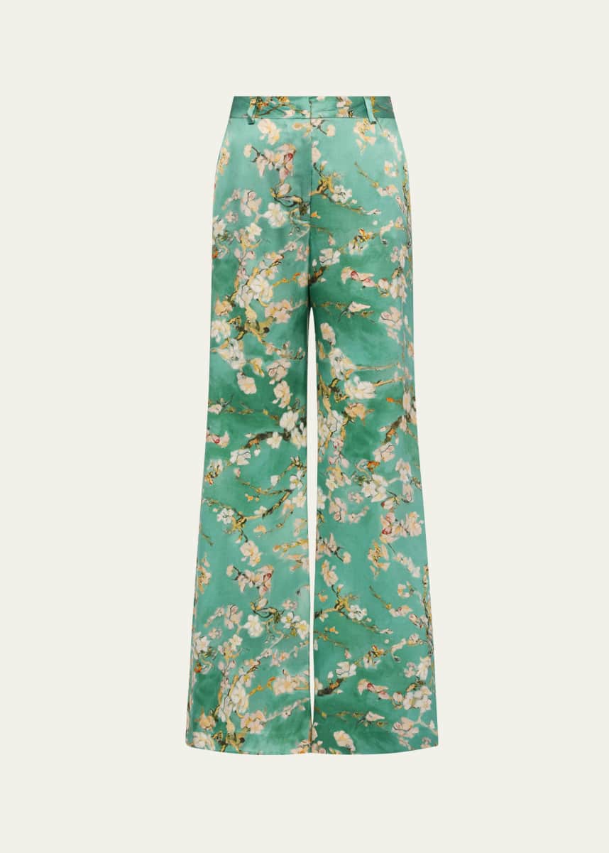 L'Agence Cherry Blossom Pilar Wide-Leg Pants