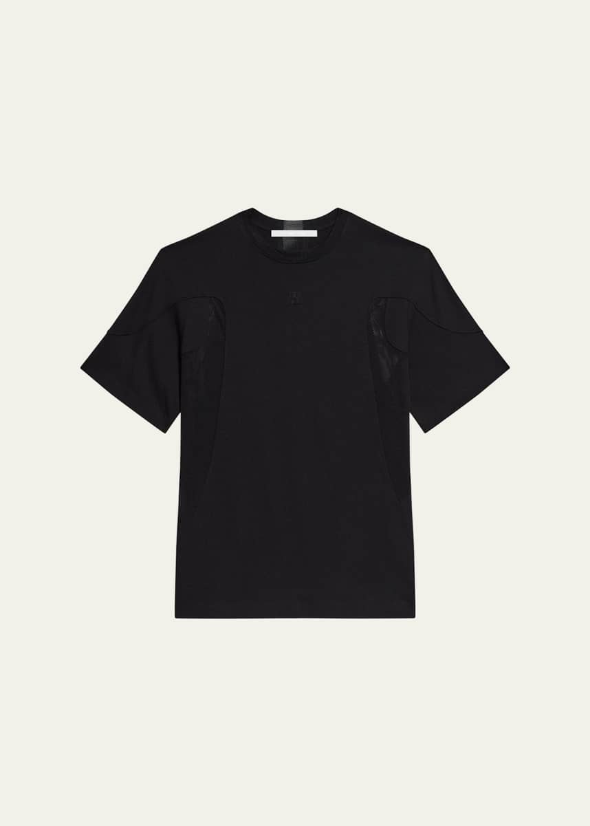 Helmut Lang Men's Sport Mesh-Panel Crewneck T-Shirt