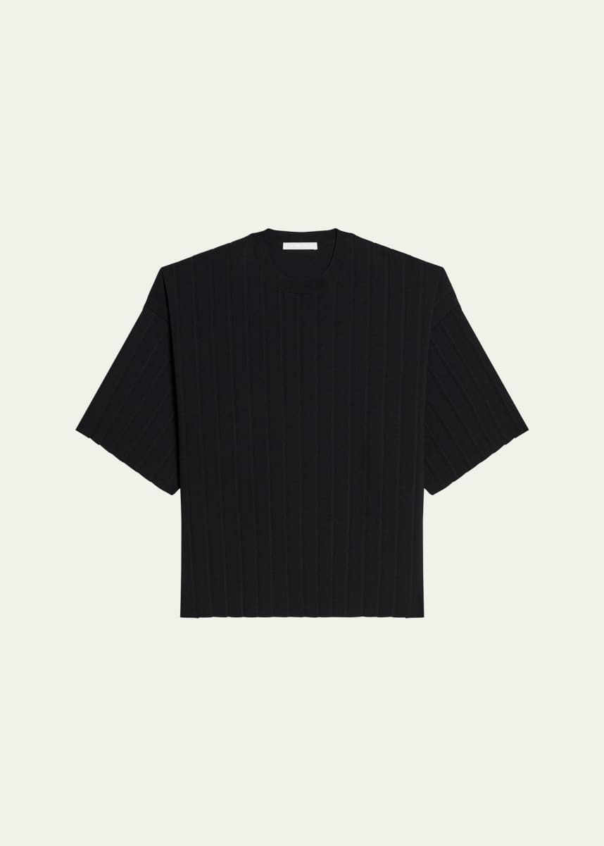 Helmut Lang Men's Pleated Crewneck T-Shirt
