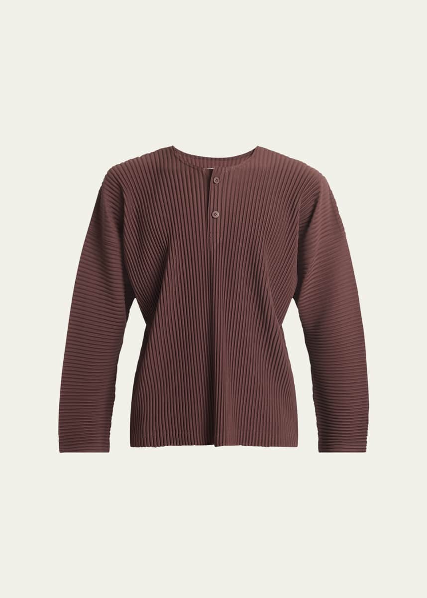 Homme Plisse Issey Miyake Men's February Pleated Henley Shirt