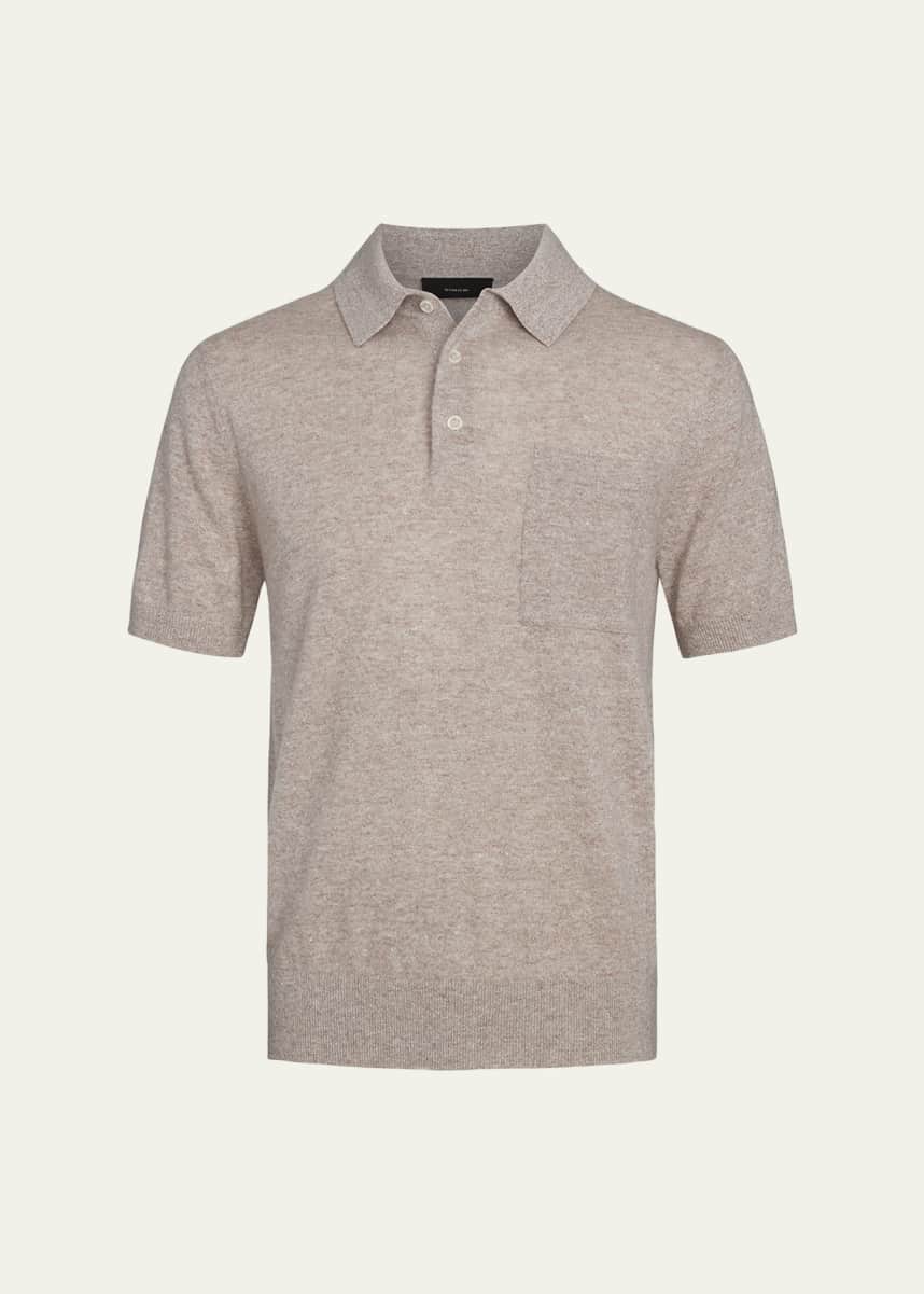 Vince Men's Linen, Wool and Cashmere Polo Sweater