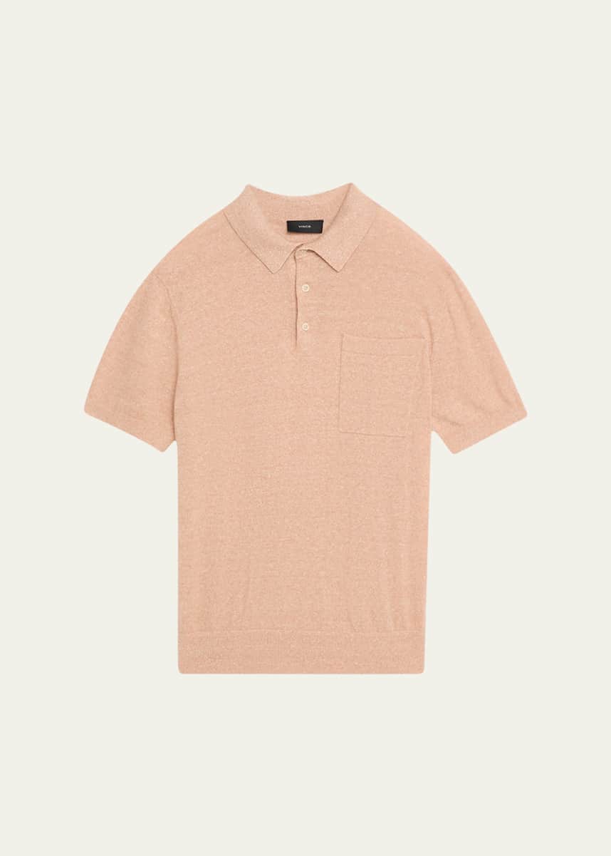 Vince Men's Linen, Wool and Cashmere Polo Sweater