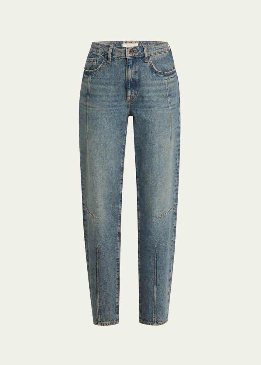 Triarchy Goldie Mid-Rise Darted Straight-Leg Jeans