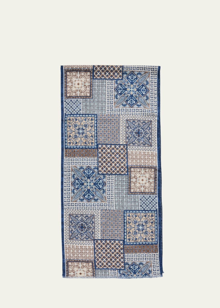 Rosi Collection Men's Double-Face Silk Scarf