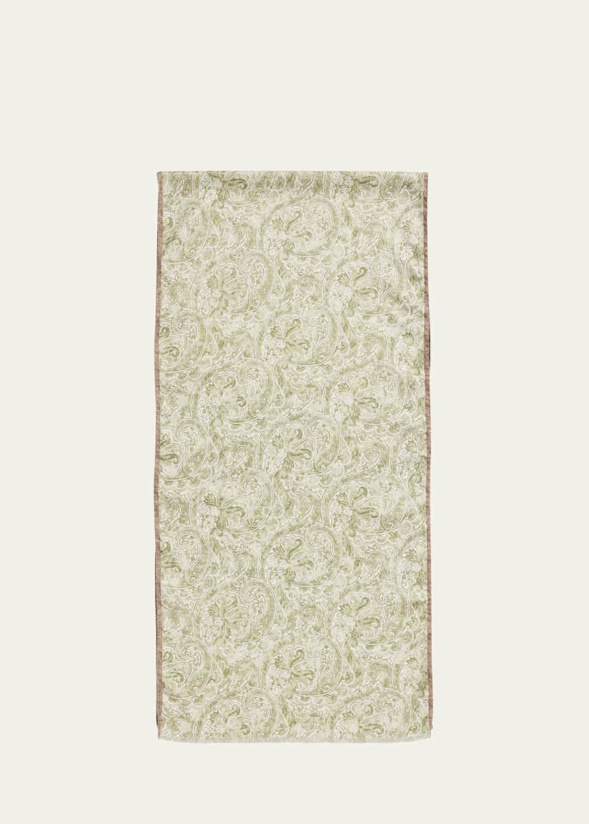 Rosi Collection Men's Silk and Linen Double-Face Scarf