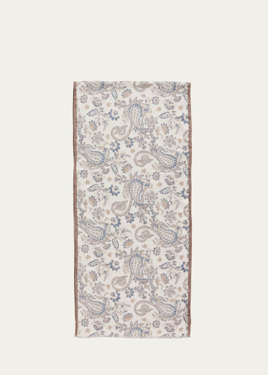 Rosi Collection Men's Double-Face Silk and Linen Scarf