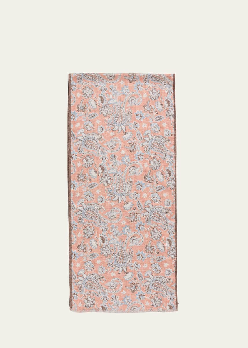 Rosi Collection Men's Double-Face Silk and Linen Scarf