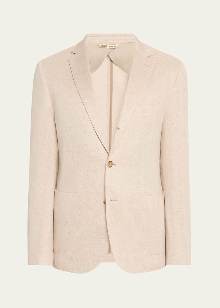 Baldassari Men's Soft Chevron Single-Breasted Sport Coat