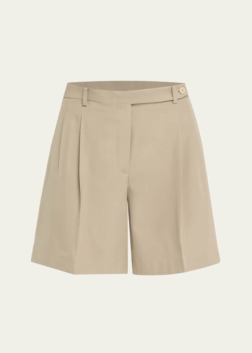 Brioni Pintuck Gabardine Silk Shorts