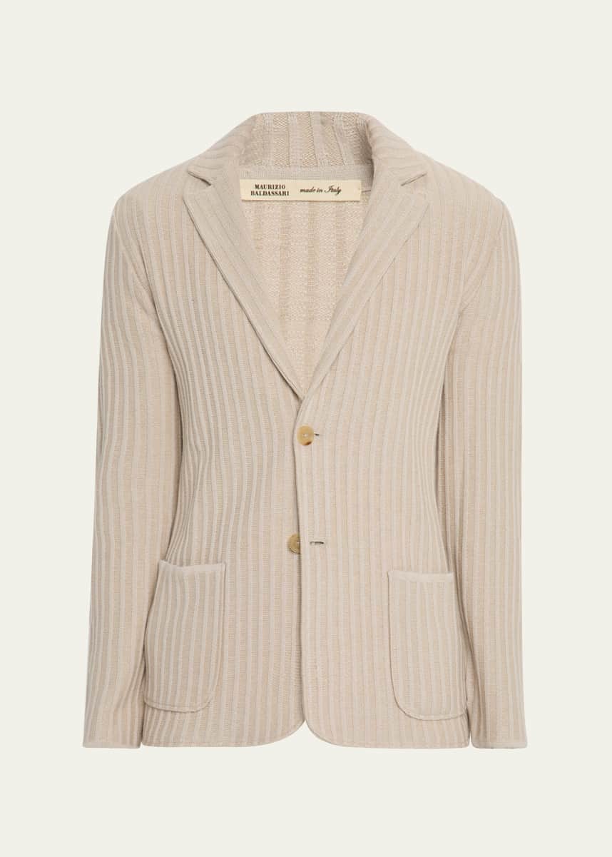 Baldassari Men's Ribbed Soft Cashmere Swacket