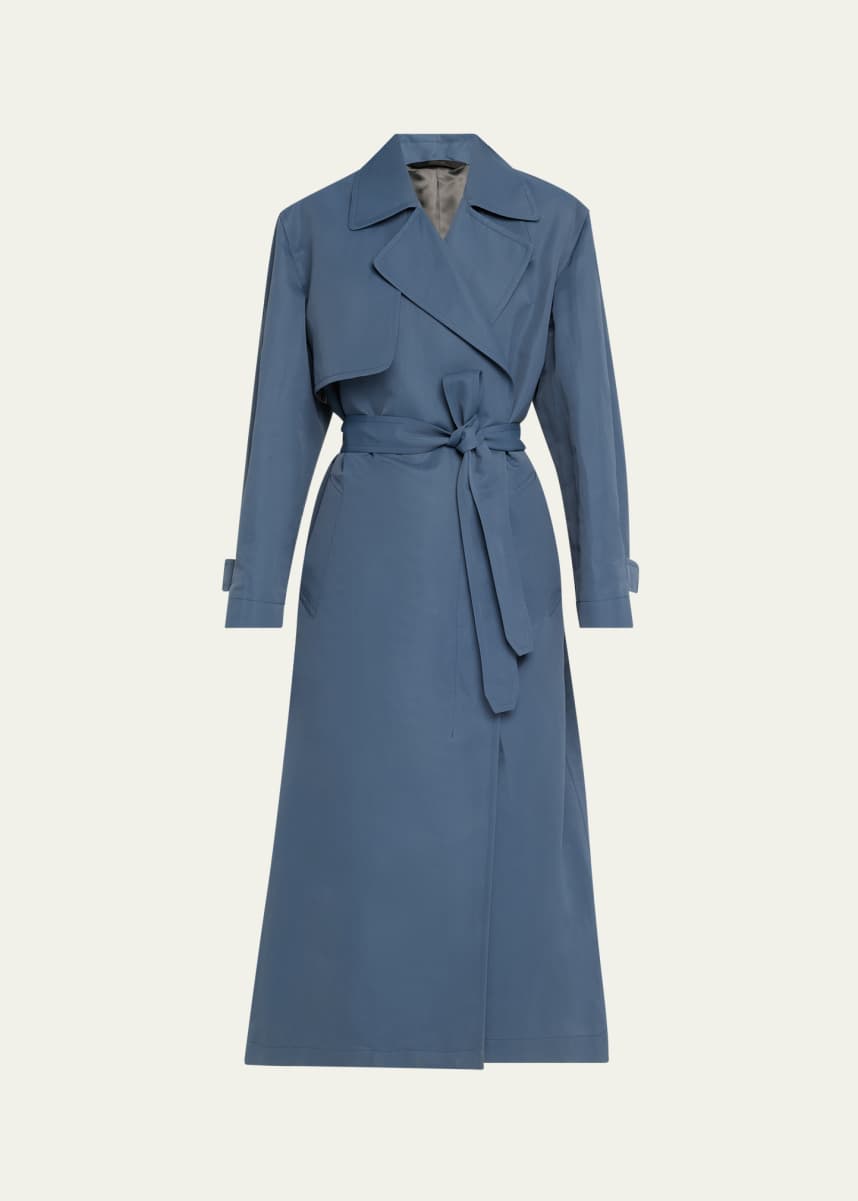 Brioni Belted Techno Silk Trench Coat