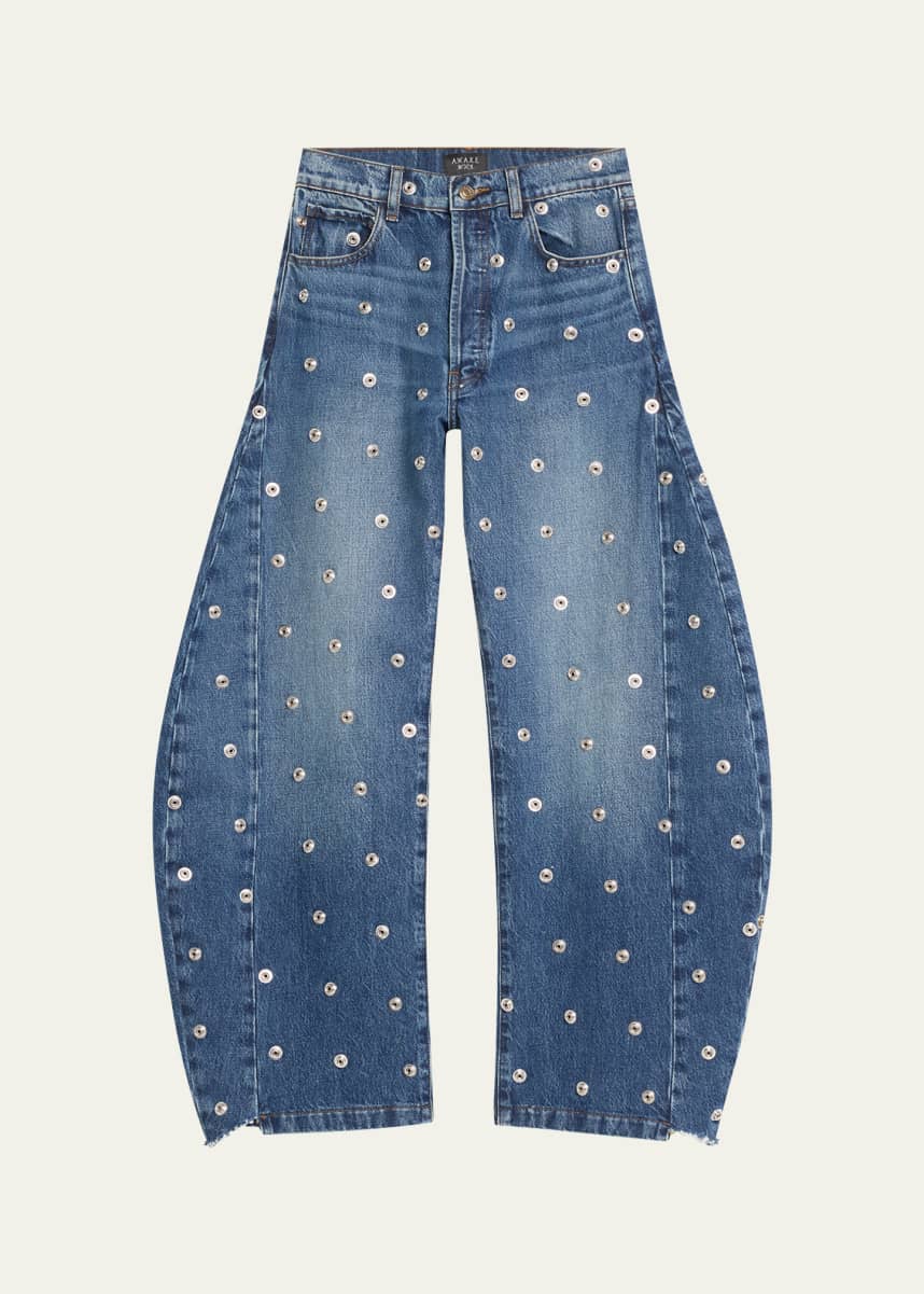 A.W.A.K.E. MODE Studded Curved-Leg Jeans