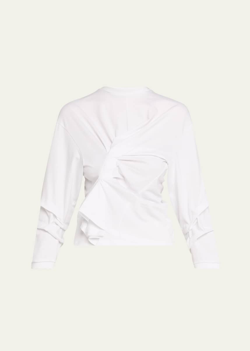 A.W.A.K.E. MODE Long-Sleeve Knotted Jersey Top