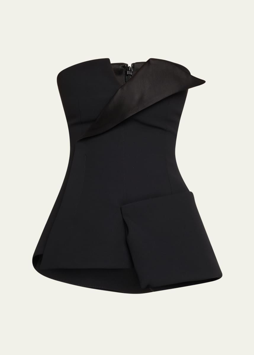 A.W.A.K.E. MODE Strapless Corset Tuxedo Top