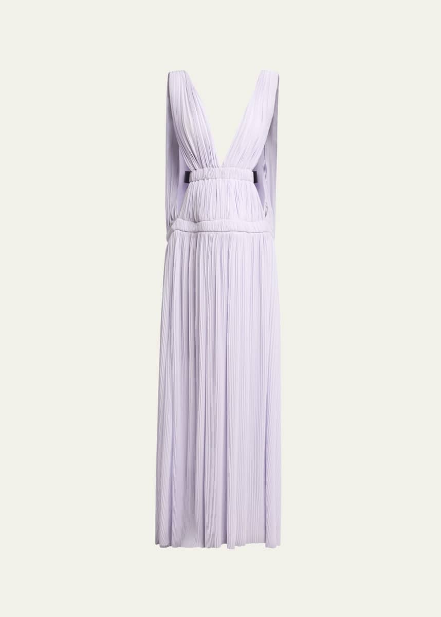 Proenza Schouler Serra Plunging Cutout Matte Jersey Gown