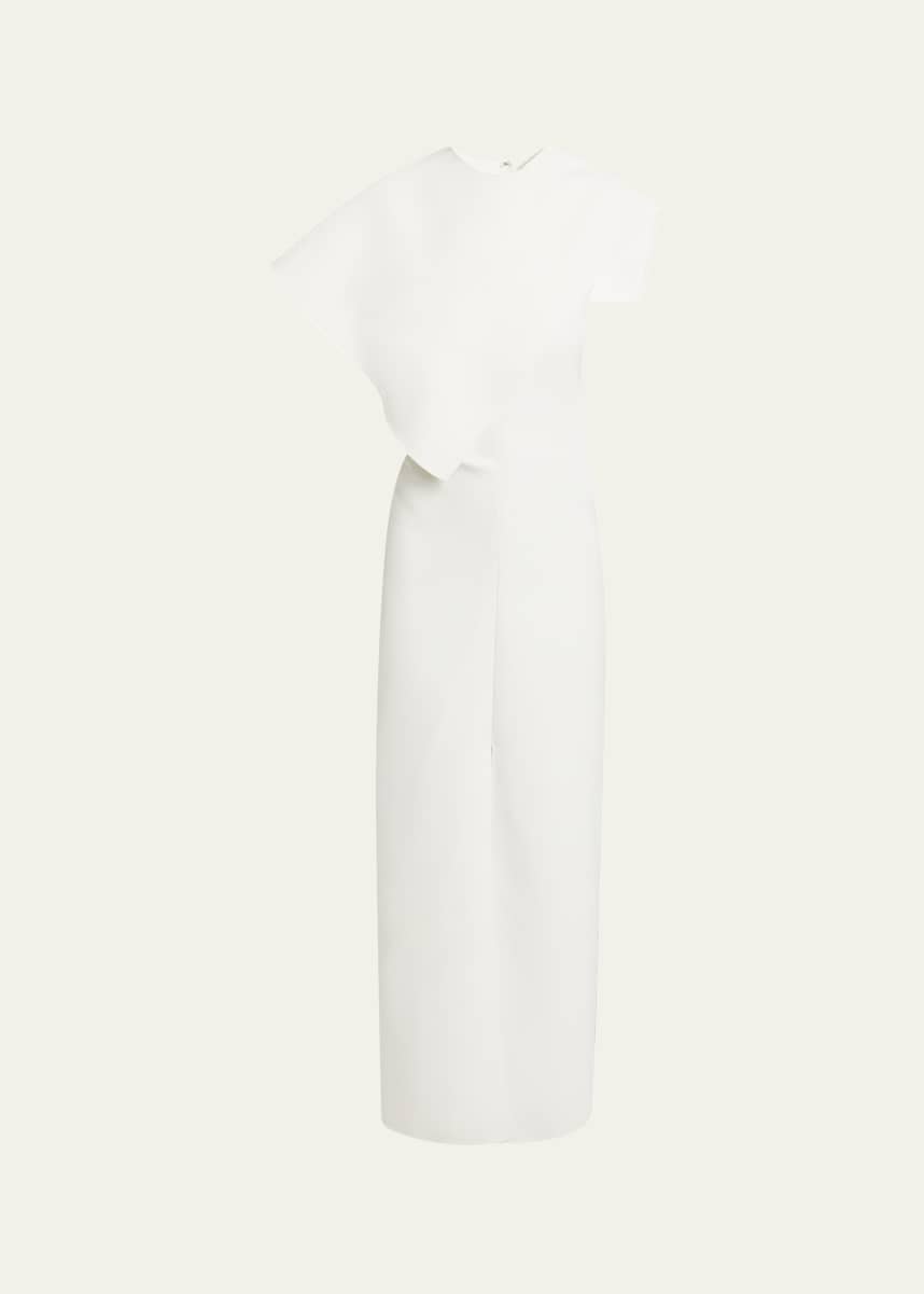 Proenza Schouler Selene Cape Bi-Stretch Suiting Maxi Dress