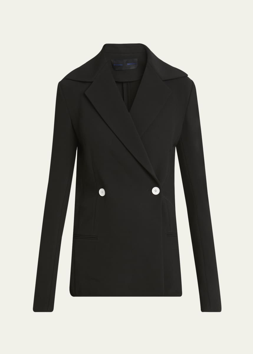 Proenza Schouler Marine Double Breasted Bi-Stretch Suiting Jacket