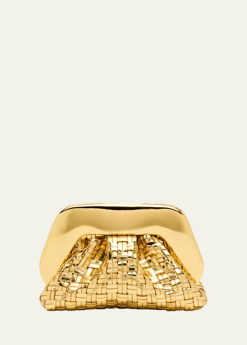 THEMOIRE Gea Micro Woven Metallic Clutch Bag