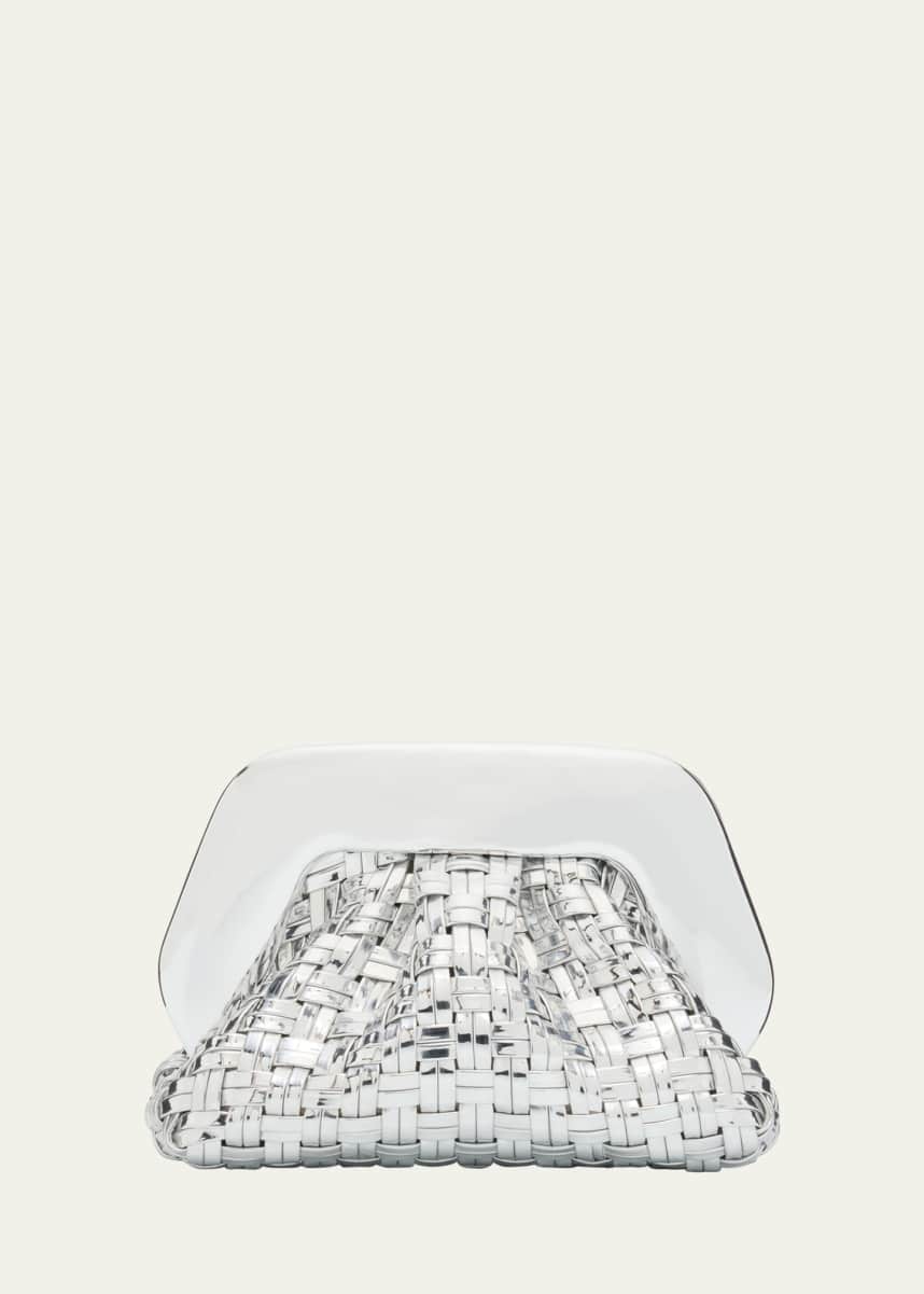THEMOIRE Gea Micro Woven Metallic Clutch Bag