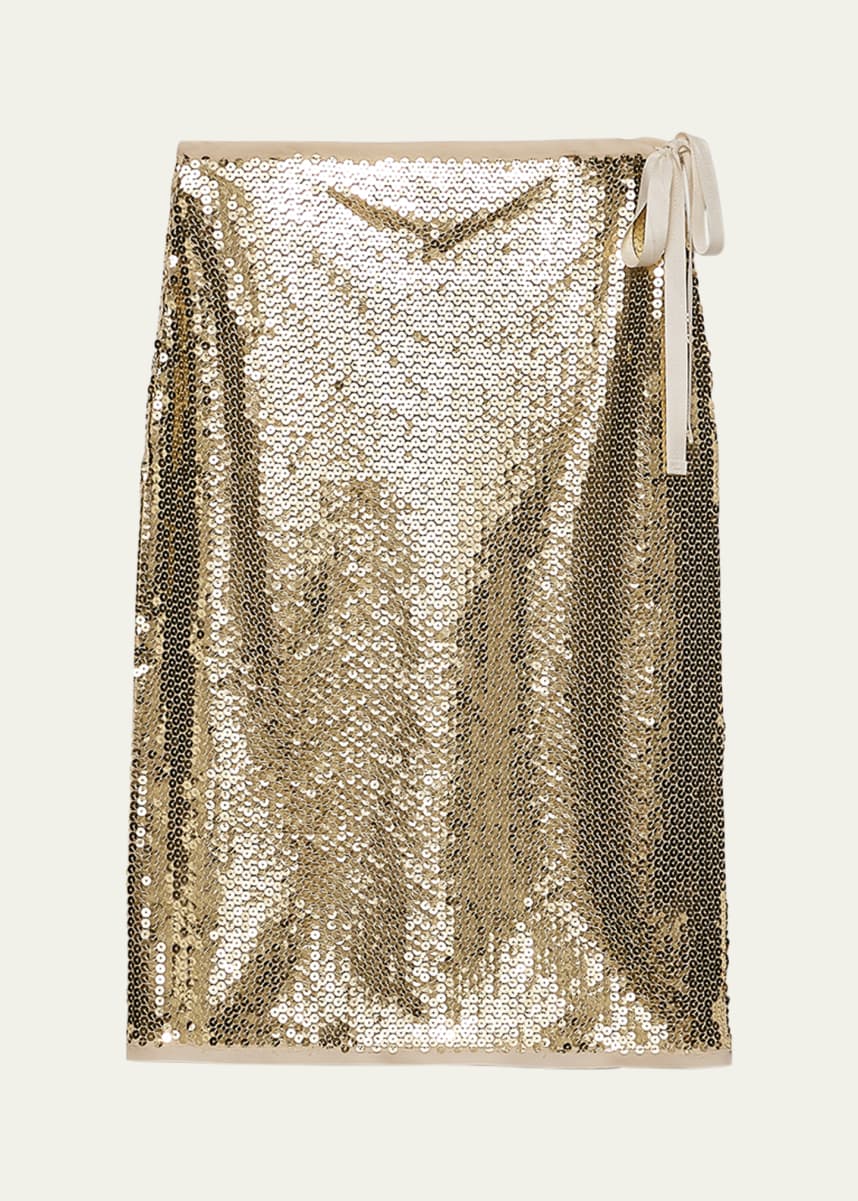 Prada Sequined Side-Tie Skirt