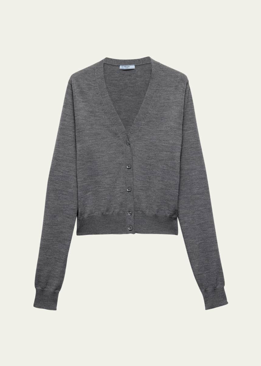 Prada V-Neck Wool Cardigan