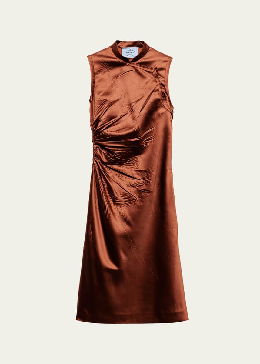 Prada Ruched Satin Silk Dress