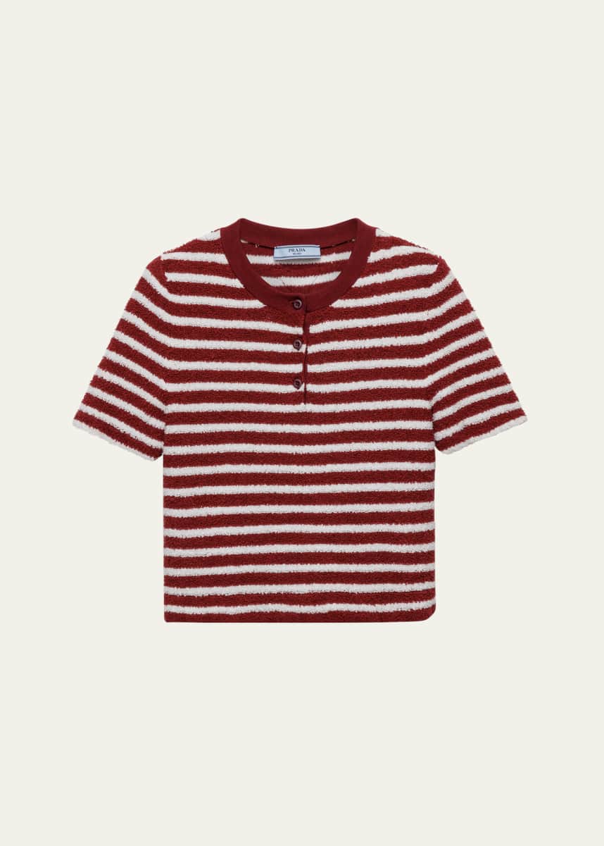 Prada Striped Knit Cropped Top