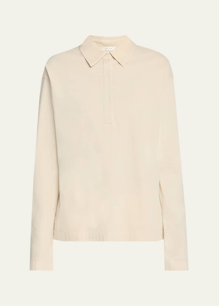 THE ROW Roddie Long Sleeve Polo Top