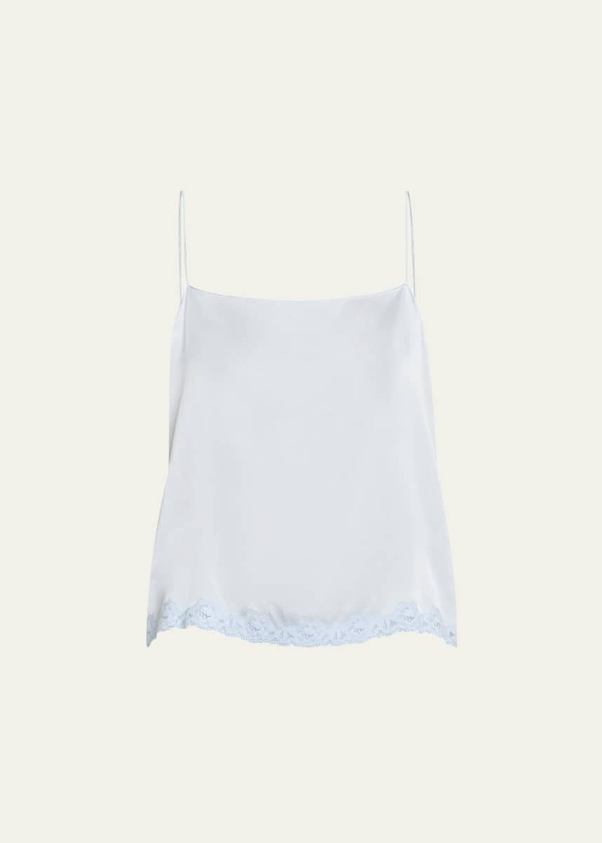 THE ROW Kilari Satin Lace Hem Top