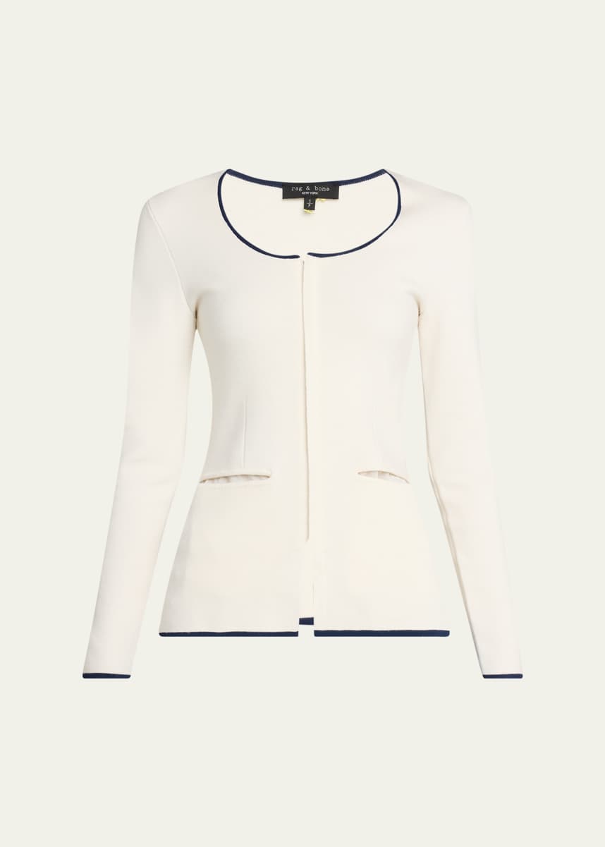 Rag & Bone Ella Long-Sleeve Zip-Front Top