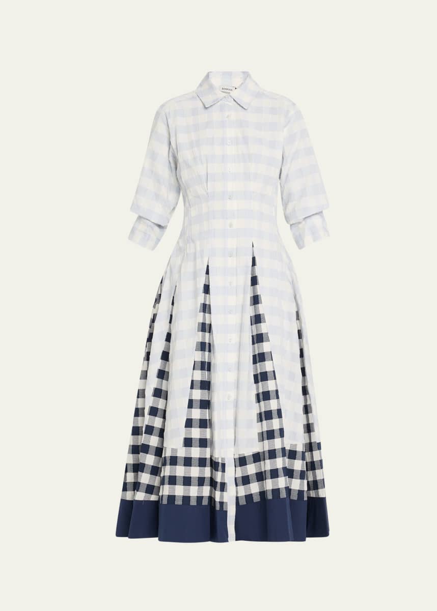 SIMKHAI Jazz Pintuck Midi Dress