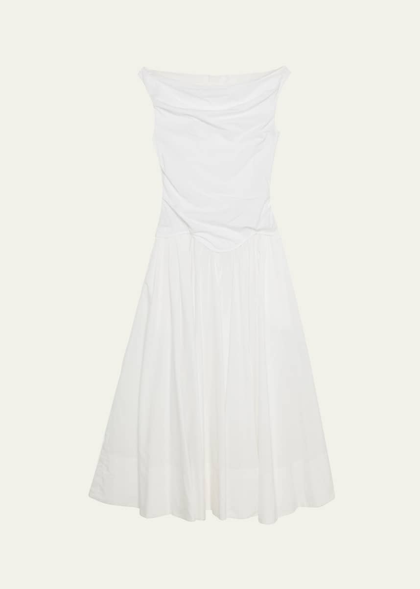 SIMKHAI Cersei Drop-Waist Off-The-Shoulder Midi Dress