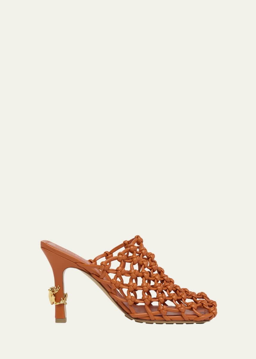 Bottega Veneta Frog Knotted Leather Stiletto Mules