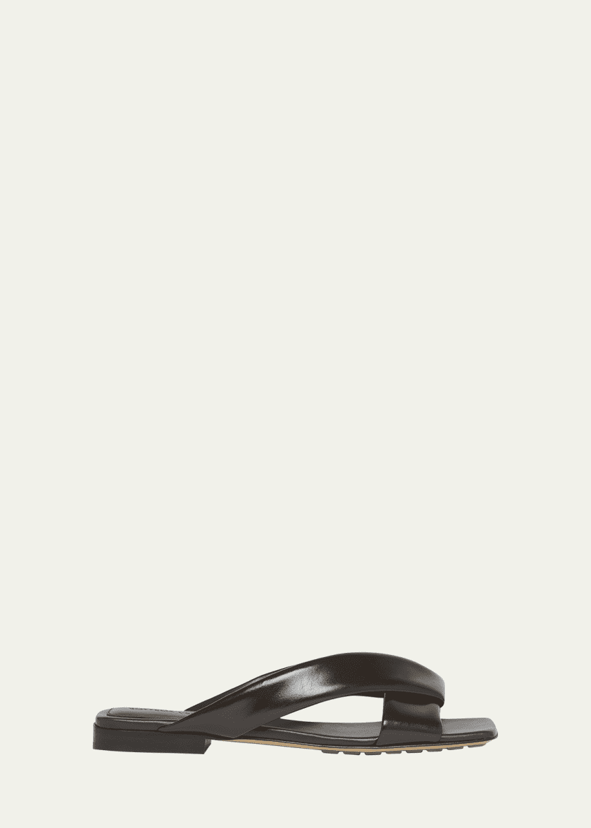 Bottega Veneta Riva Criss Cross Leather Flat Sandals