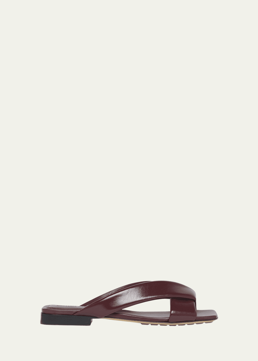 Bottega Veneta Riva Criss Cross Leather Flat Sandals