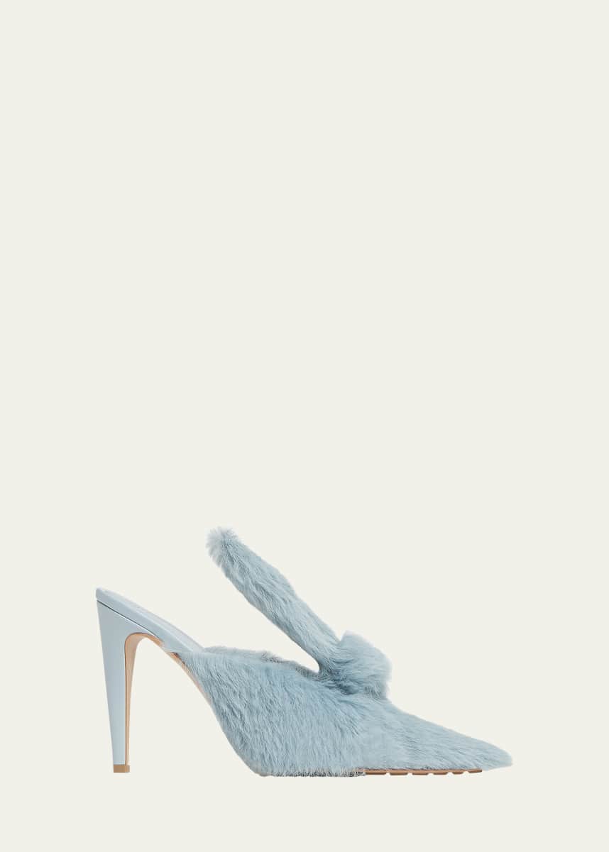 Bottega Veneta Knotted Calf Hair Mule Pumps