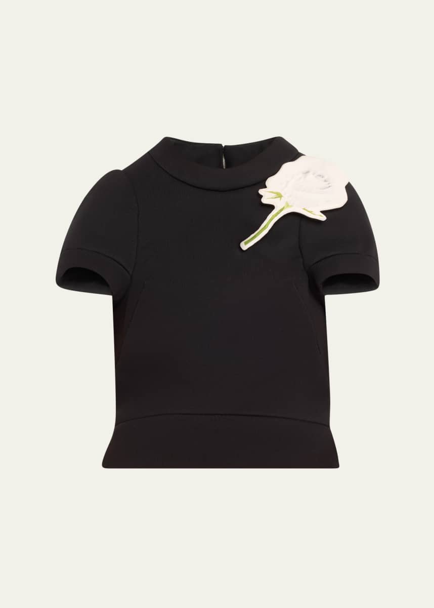 Marc Jacobs Runway Floral Brooch Knit Cap Sleeve Top
