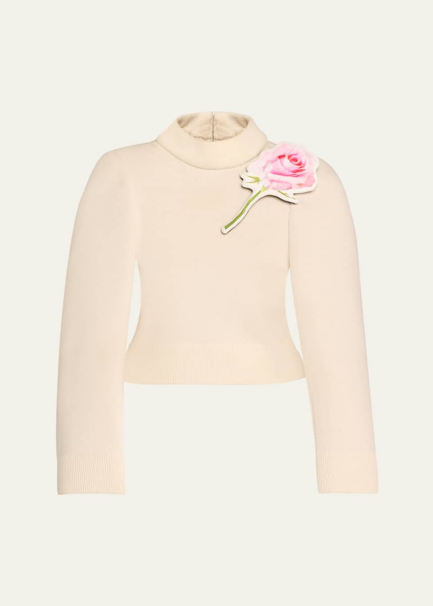 Marc Jacobs Runway Floral Brooch Wool Sweater