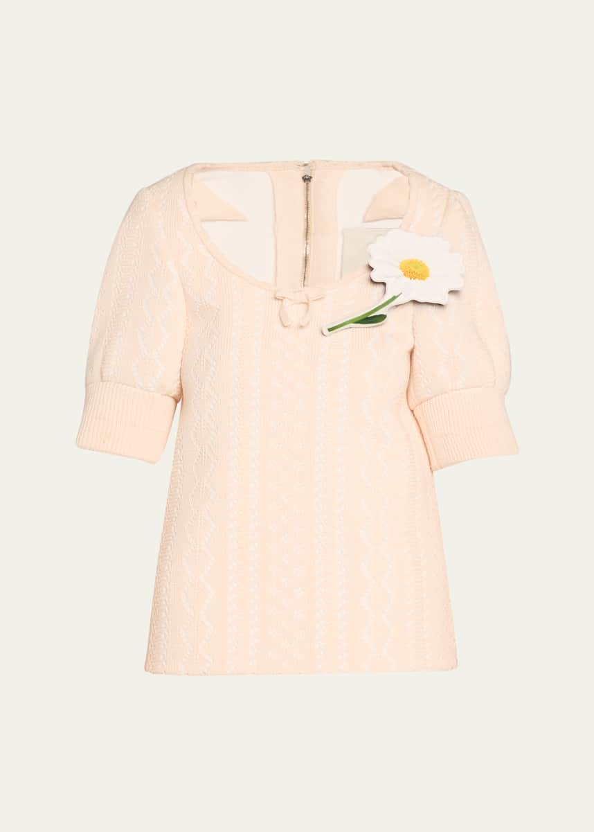 Marc Jacobs Runway Floral Brooch Oversized Top