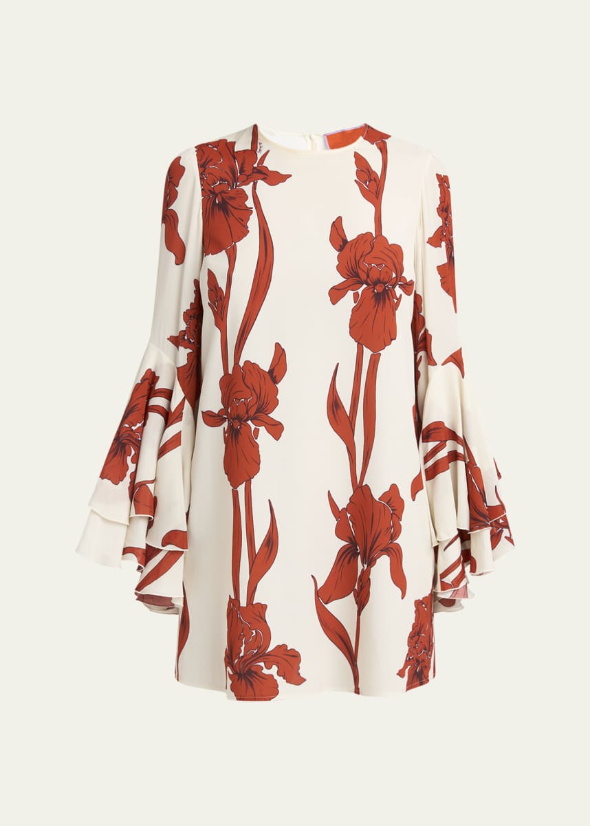 La DoubleJ Iris Friday Floral Flutter-Sleeve Mini Dress