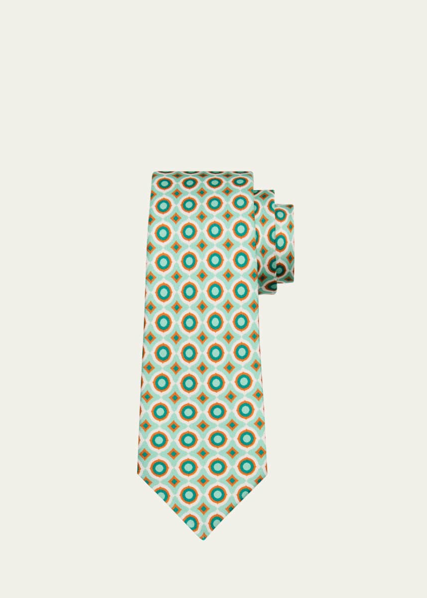Kiton Men's Geometric Silk 7-Fold Tie