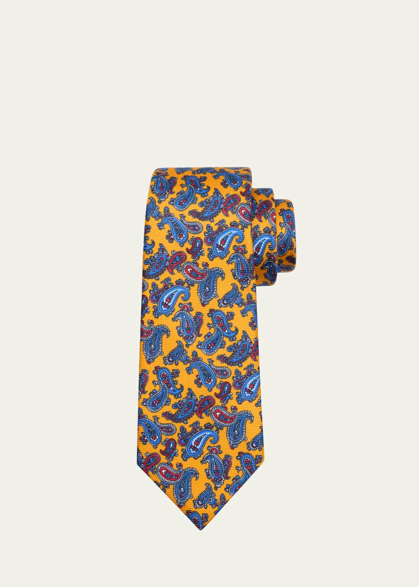 Kiton Men's Paisley Silk 7-Fold Tie