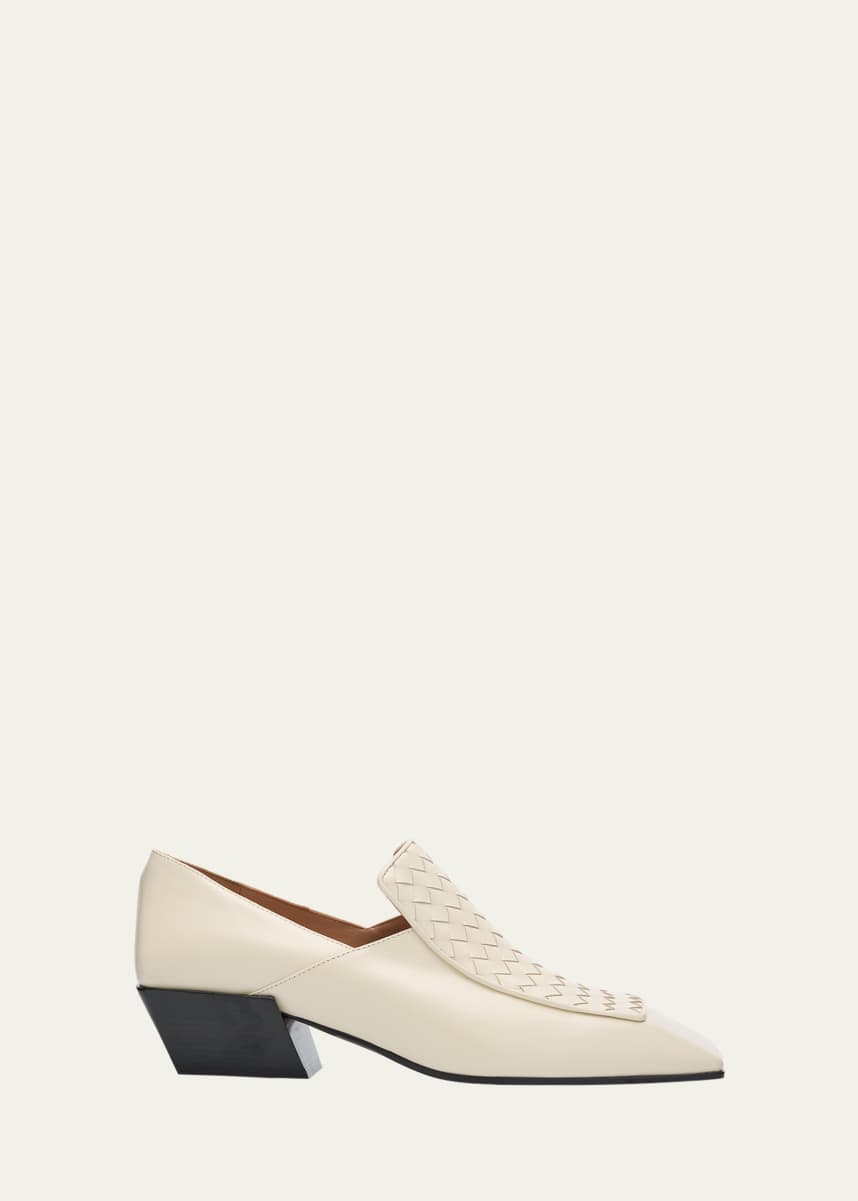 Bottega Veneta Okinawa Intrecciato Calf Leather Loafer Pumps