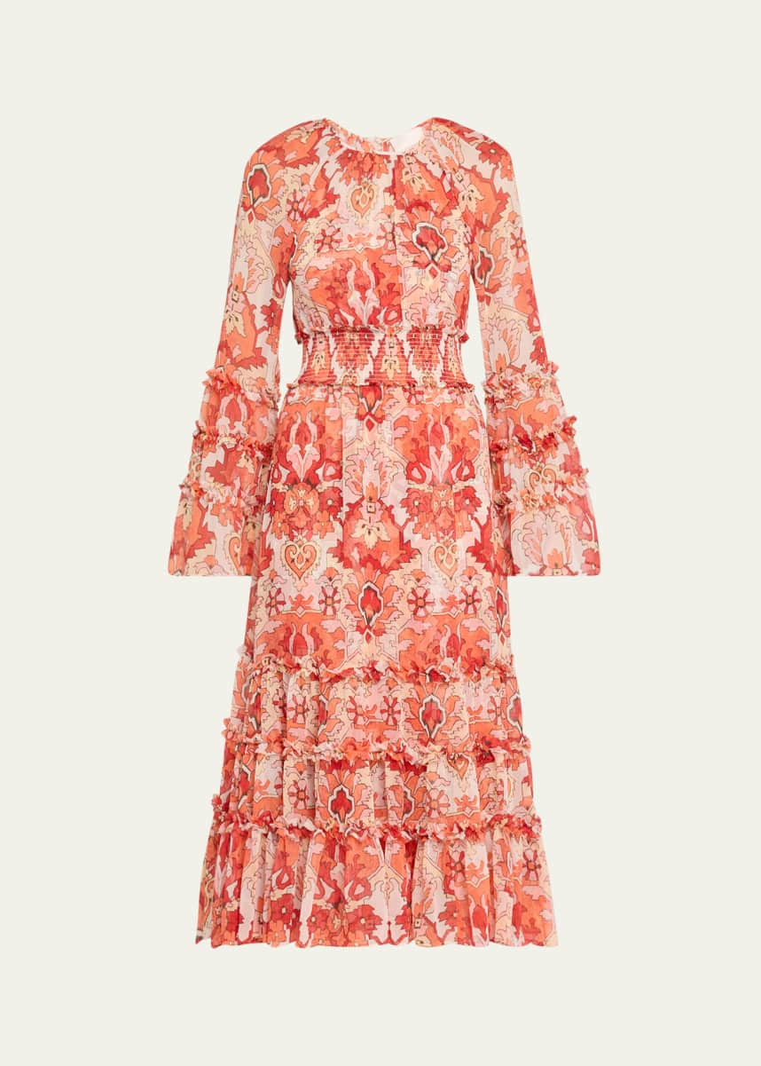 Cinq a Sept Sunnina Damask Midi Dress