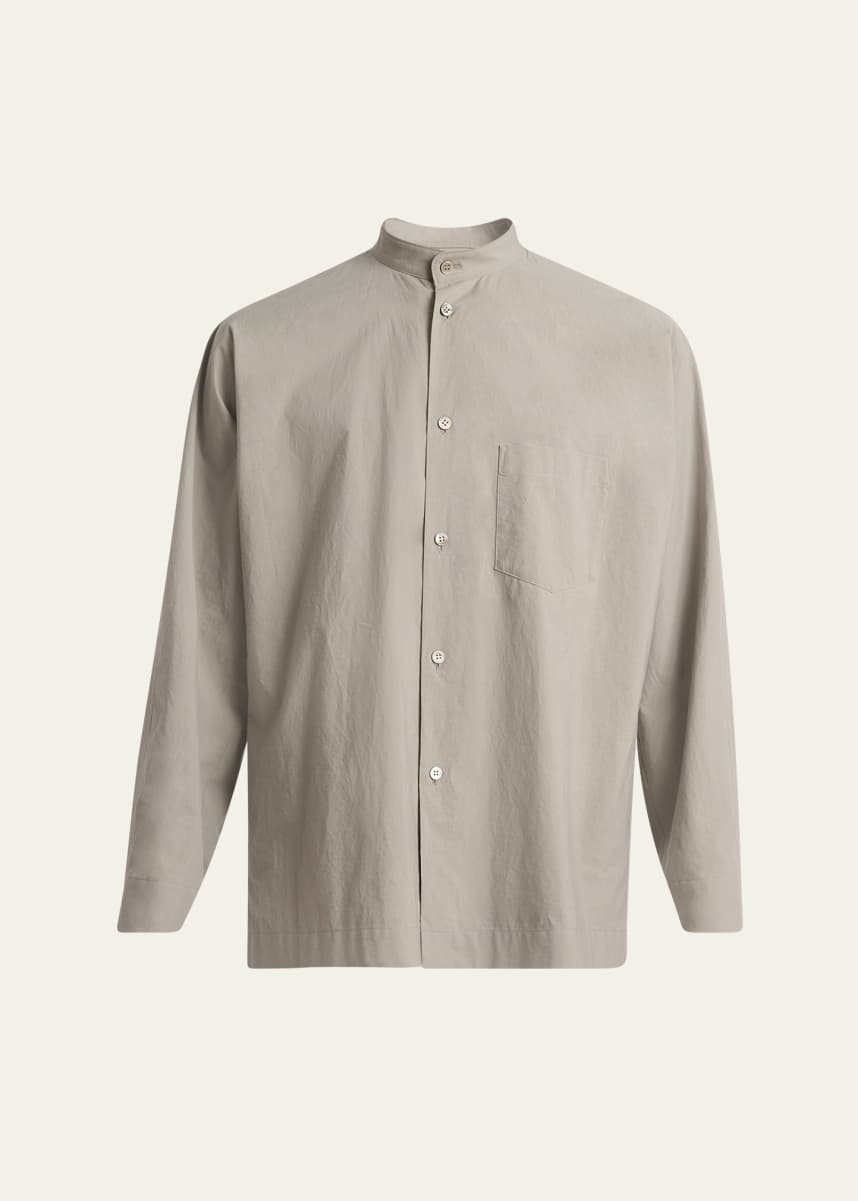 Homme Plisse Issey Miyake Men's Streamline Band-Collar Sport Shirt