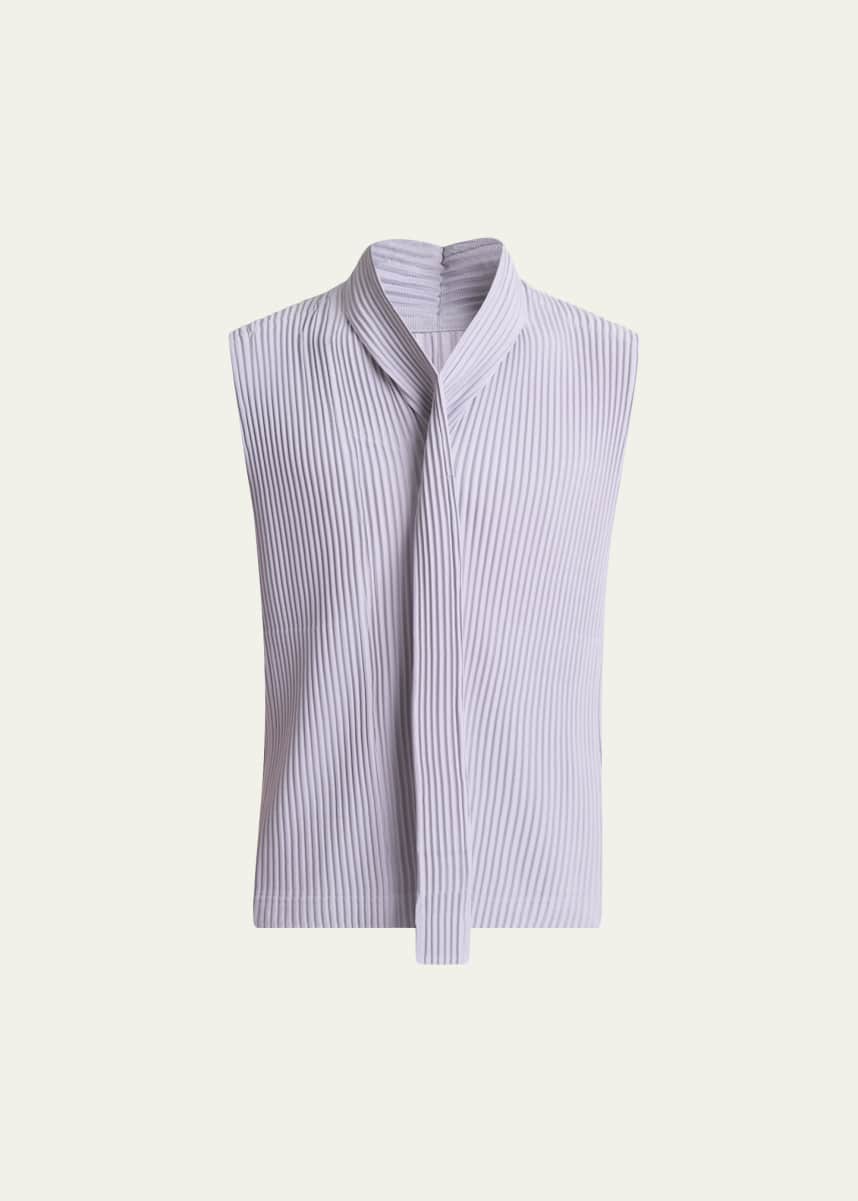 Homme Plisse Issey Miyake Men's Pleated Self-Tie Sleeveless Shirt