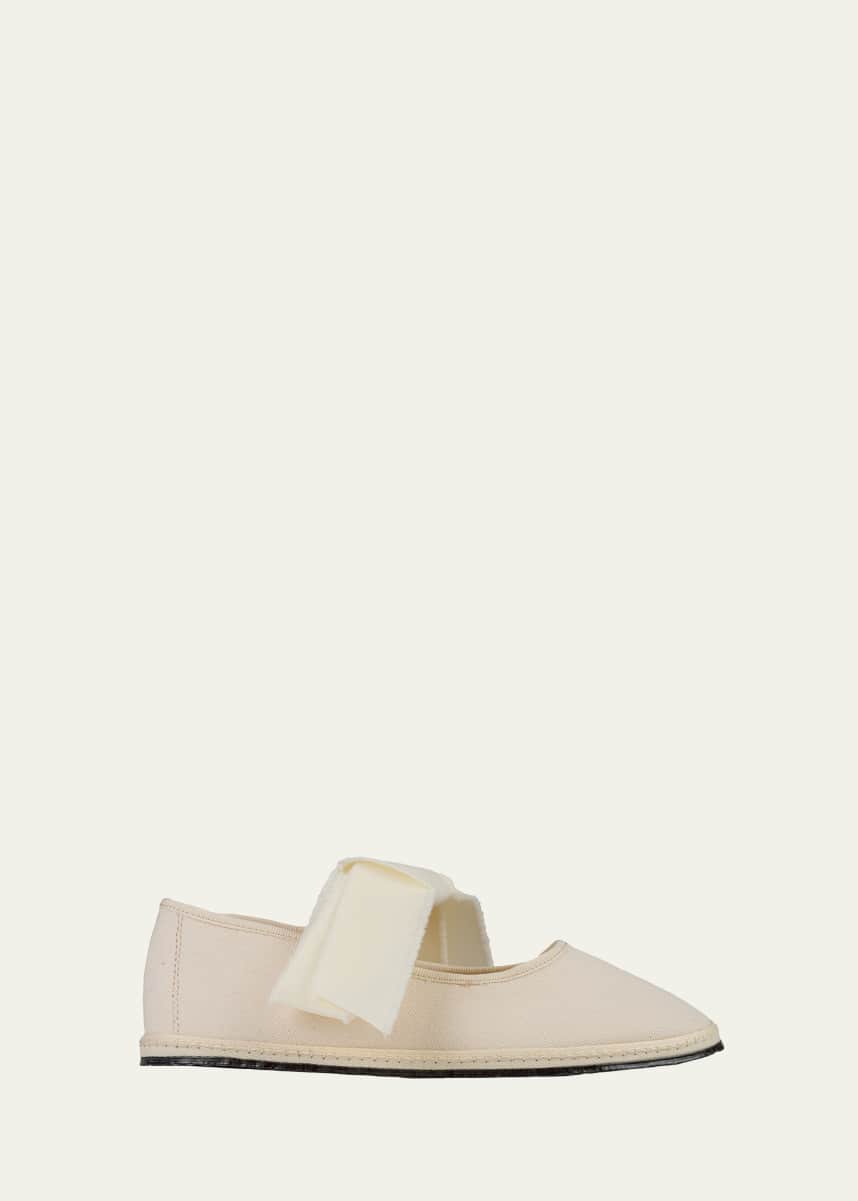 Vibi Venezia Maxi Bow Cotton Grosgrain Ballerina Flats